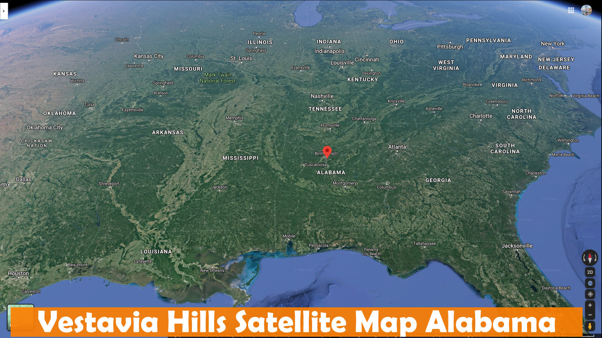 Vestavia Hills Satellite Map Alabama